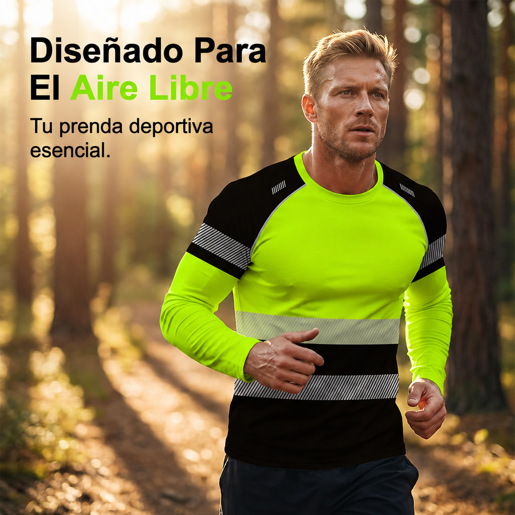 Camiseta de manga larga deportiva para hombre.