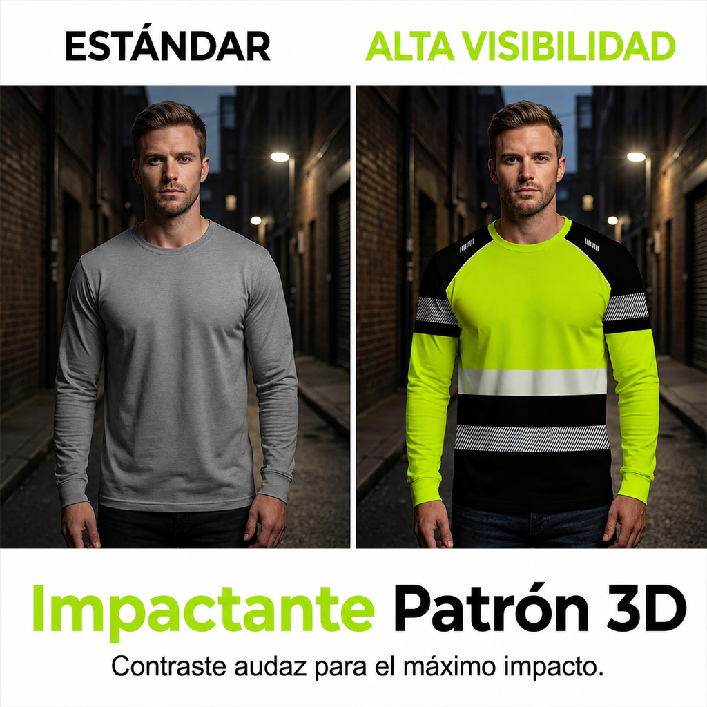Camiseta de manga larga deportiva para hombre.