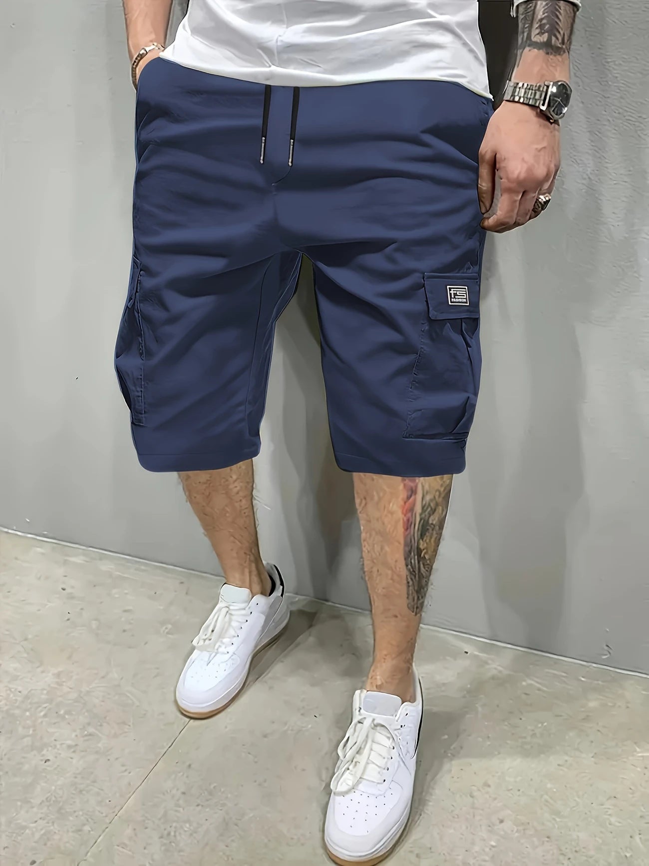 Pantalones cortos tipo cargo para hombre
