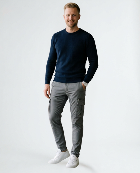Carlos|Pantalones cargo elásticos de primera calidad para hombre.